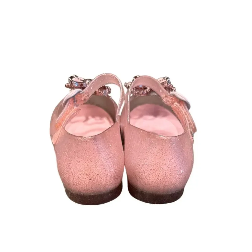 Mini Melissa Sweet Love Butterfly jelly flats pink glitter Toddler Size 7